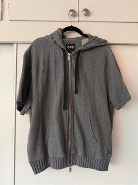 OTD Dri-Fit Short Sleeve Hooded Zip Sweater - Gray